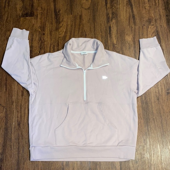 Yvette Half Zip Blush Pink Pullover Sweatshirt, Women’s Plus Size 14 - Picture 1 of 9